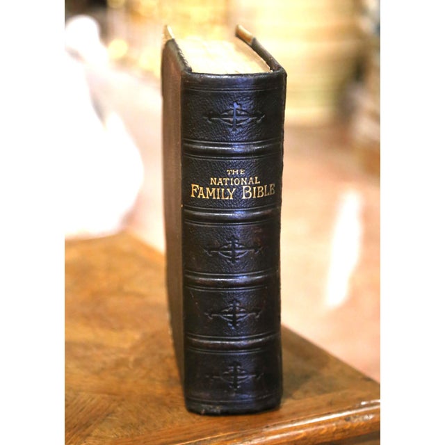 Late 19th Century 19th Century English Leather-Bound Illustrated Family Bible With Brass Mounts For Sale - Image 5 of 12
