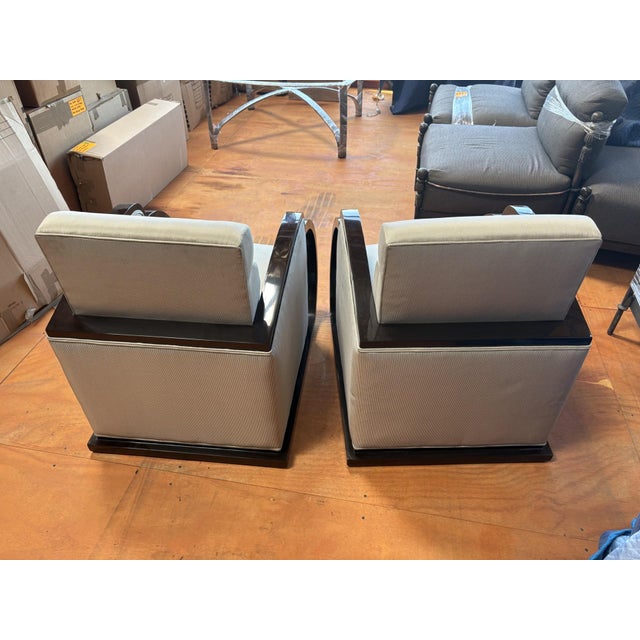 Early 20th Century Art Deco Curved Front Os Chairs For Sale - Image 4 of 6
