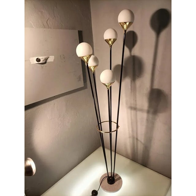 Iron, Brass & Marble Alberello Floor Lamp from Stilnovo For Sale - Image 10 of 18