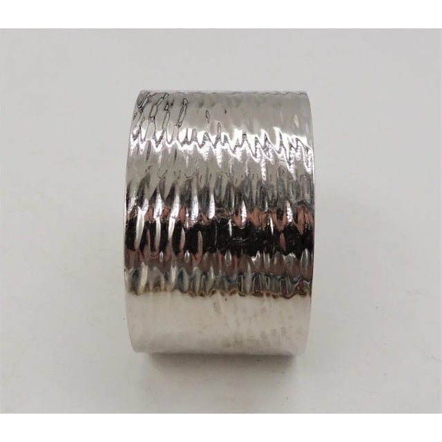 1970s Circa 1976 Napier Rhodium Plate Cuff Bracelet For Sale - Image 5 of 7