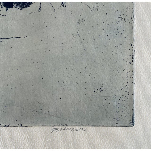 Robert A. Birmelin, Fallen Figures. Standing Dog, American Modernist Abstract Etching For Sale - Image 4 of 6