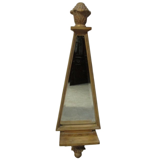 Traditional Ethan Allen gold French regency Hanging Wall Mirror Shelf For Sale - Image 3 of 9
