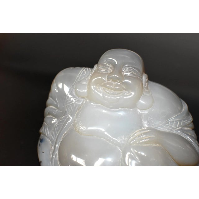 Asian Large Agate Gemstone Happy Buddha For Sale - Image 3 of 13