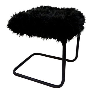 1950s Mart Stam Style Black Tubular Steel Cantilever Stool For Sale