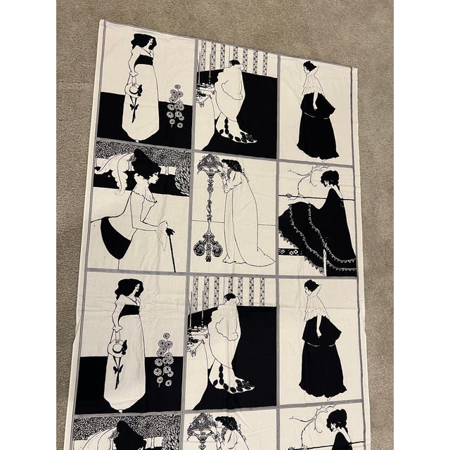 Art Nouveau Art Nouveau Aubrey Beardsley Textile by Bloomcraft 4.5 Panel Piece For Sale - Image 3 of 15