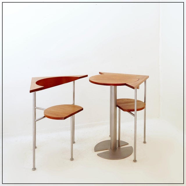 Tea for Two Bistro Set by by Chung Myungchul for Lister Lutyens, 1990s, Set of 3 For Sale - Image 16 of 16