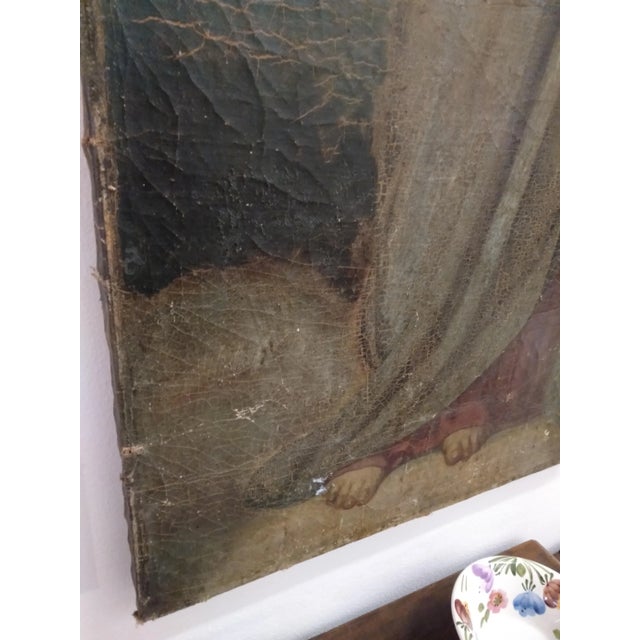 Jesus Christ and St. Peter, Oil on Canvas, Set of 2 For Sale - Image 4 of 8