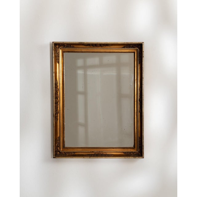 19th Century France Antique Gold Carved Giltwood Mirror For Sale - Image 4 of 9
