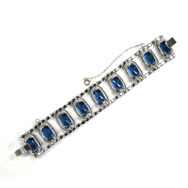 Vintage Sapphire Crystal Bracelet 1960s For Sale - Image 4 of 9