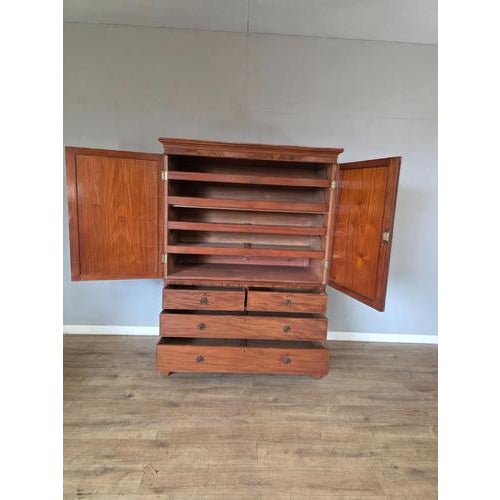 Wood Antique George Mahogany Wardrobe, 1790s For Sale - Image 7 of 9