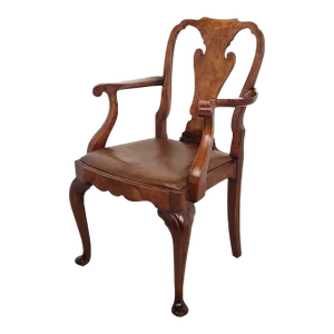 Circa 1880 George II Style Walnut Armchair, England