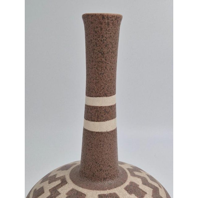 Ceramic Ceramic Floor Vase with Geometric Pattern by Gmundner Austria, 1970s For Sale - Image 7 of 8