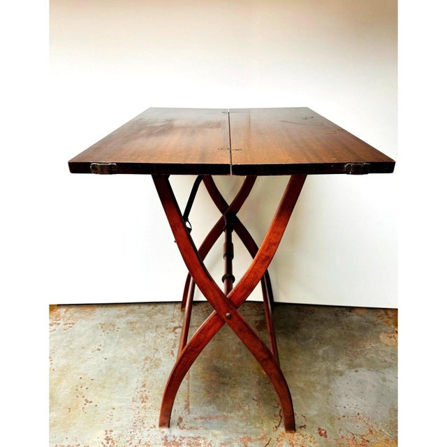 Early 20th Century English Regency Style Folding Coaching Table in Mahogany Wood For Sale - Image 4 of 14