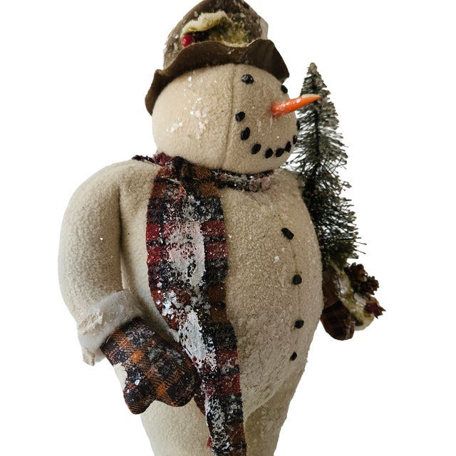 2000 - 2009 Vintage Large-Scale Primitive Folk Art Snowman Figurines by Cody Foster - Set of 3 For Sale - Image 5 of 18