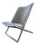 Chrome tubular frame scissor chair by infamous designer Ward Bennett in off-white leather unmarked but well documented,...