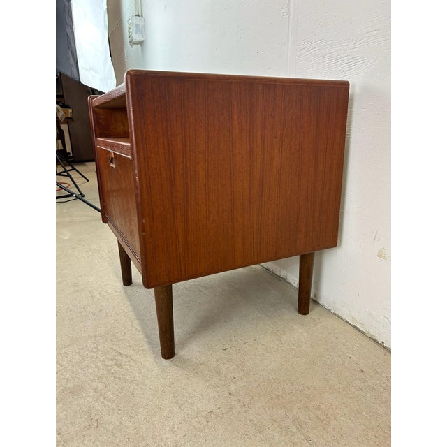 Brown Danish Modern Teak Nightstand Storage Cabinet For Sale - Image 8 of 12