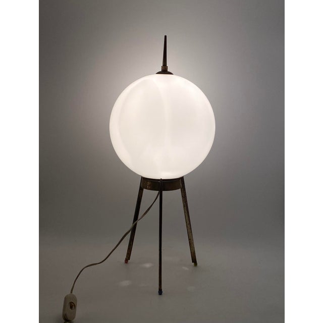 Mid-Century Tripod Brass Table Lamp, 1950s For Sale - Image 6 of 18