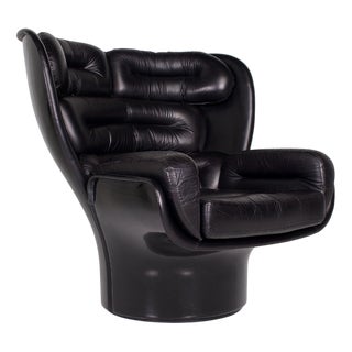 Elda Black Armchair by Joe Colombo, 1960s For Sale
