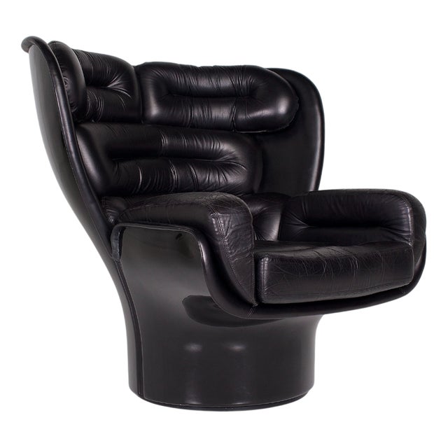Elda Black Armchair by Joe Colombo, 1960s For Sale