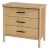 Lennon 34 in. W Rectangular Wood 3 Drawer Rounded Leg Dresser, Light Natural Wood For Sale