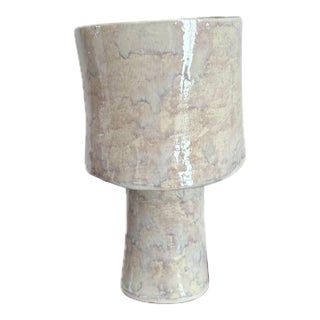Ceramic Table Lamp Contemporary Handmade Dusty White Table Lamp For Sale