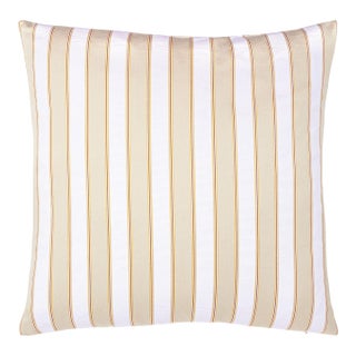 Scalamandre 22" x 22" Piano Stripe Pillow in Flax For Sale