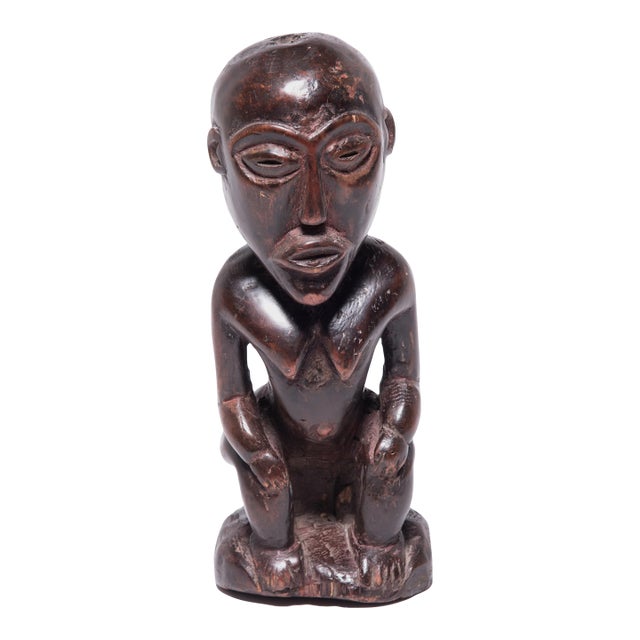 Congolese Seated Luba Figure, C. 1950 For Sale