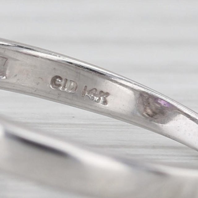 2010s 0.84ctw Oval Amethyst Diamond Halo Ring 14k White Gold Size 6.5 For Sale - Image 5 of 8