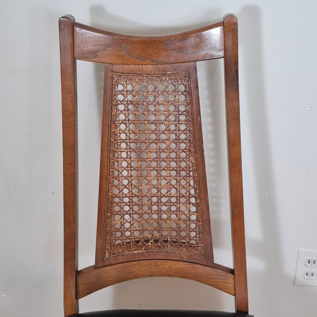 Mid-Century Modern Mid Century Modern MCM Liberty Chair Co. Walnut Cane Back Desk Side Accent Chair For Sale - Image 3 of 11