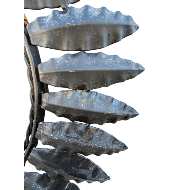 Vintage Sunburst Mirror in Wrought Iron, 1960s For Sale - Image 4 of 5