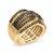 Contemporary 10K Yellow Gold Plated .925 Sterling Silver 1.0 Cttw Champagne Diamond Multi Row Cross Over Band Ring - Size 7 For Sale - Image 3 of 6