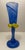 A blue and yellow blown glass champagne flute. Unsigned several the larger pieces of art glass in this group are signed...