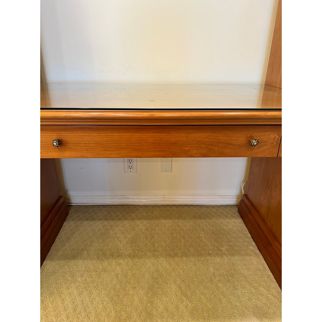 Large Architectural Executive Office Suite – Desk + Dual Display Towers + Matching Cabinet For Sale - Image 11 of 18