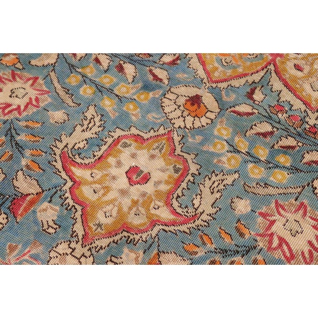 Gray Shabby Chic Vintage 1990's Blue/Yellow Wool Rug - 9'8'' X 12'4'' For Sale - Image 8 of 10
