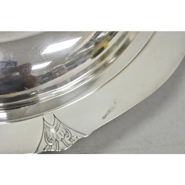 Metal Vintage Victor Sp Co Art Deco Silver Plated Covered Vegetable Serving Dish For Sale - Image 7 of 11