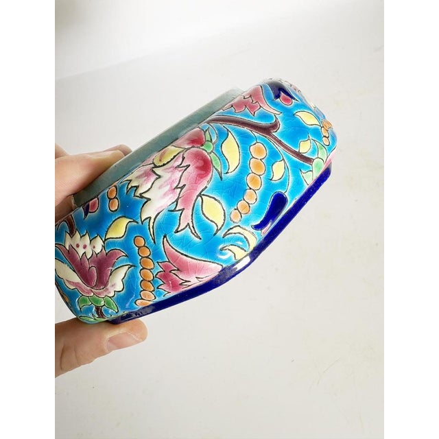 Art Deco Trinket Tray in Crackle Glass from Longwy, France, 1940 For Sale - Image 10 of 11