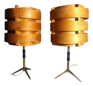 Nordic Rocket Table Lamps in the style of Agne Jacobson, Set of 2