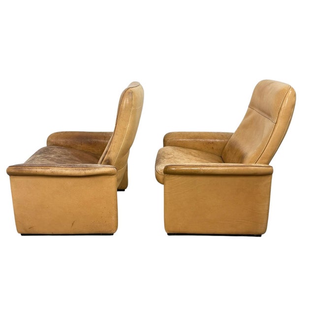 1970s Mid-Century Swiss DS-50 Leather Lounge Chairs by de Sede, 1970s, Set of 2 For Sale - Image 5 of 15