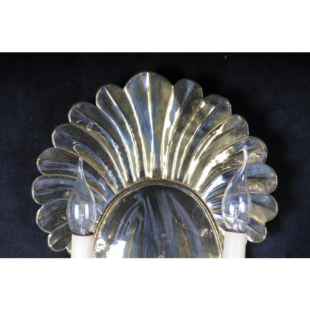 Metal Antique 20th Century Brass Shell-Shaped Wall Sconces, Set of 2 For Sale - Image 7 of 18