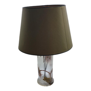 Antique Mont Joye French Art Nouveau Glass Lamp - Hand-Painted Sunflower Legras Cameo Glass