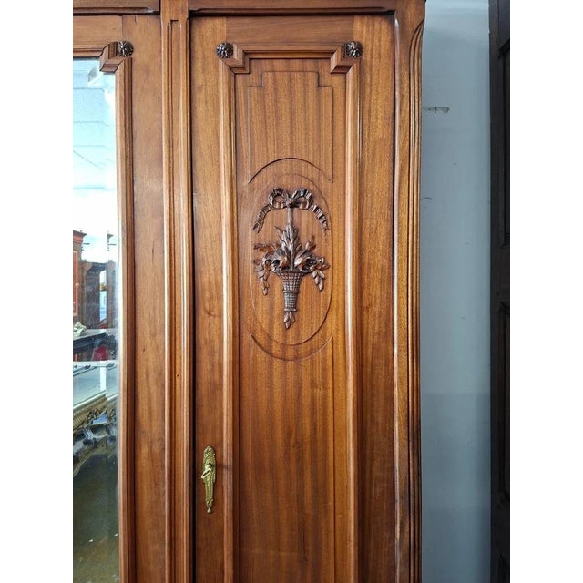 Louis XVI Style Wardrobe in Mahogany For Sale - Image 6 of 10