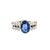 Blue Platinum 3.40 Carat Weight Natural Sapphire & 0.98 CTW Marquise Diamond Ring, Size 4.5 For Sale - Image 8 of 10