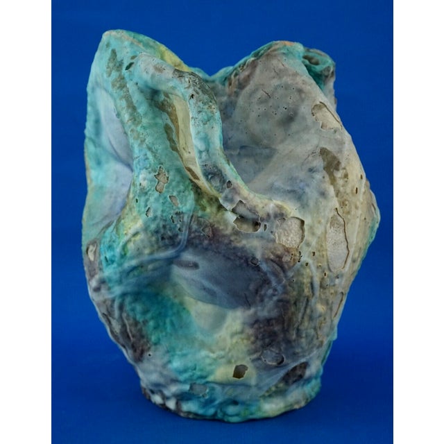 Ceramic Acid-Treated Majolica Ceramic Vase by Icav Icam Giordano Vietri, Italy, 1930s For Sale - Image 7 of 18