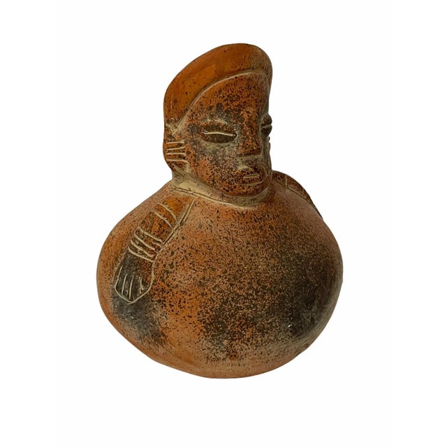 Vintage Hand-Sculpted Ceramic South American Pre Colombian-Style Vase For Sale - Image 10 of 10