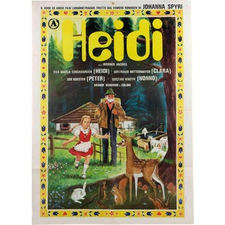 Vintage Italian Heidi Film Poster, 1950s For Sale
