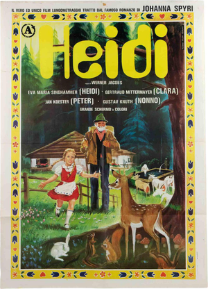 Vintage Italian Heidi Film Poster, 1950s