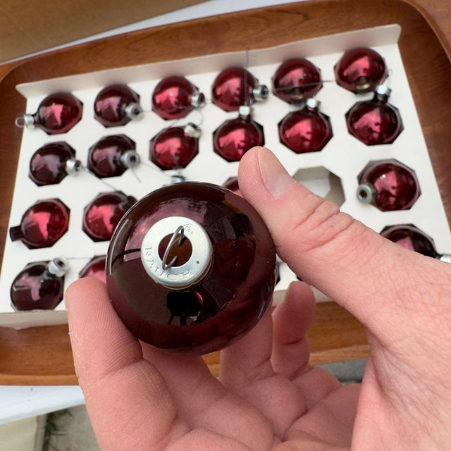 Vintage Rauch Burgundy Mercury Glass Ornaments- 24 Pieces For Sale In Columbia, SC - Image 6 of 8