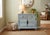 Shabby Chic Oriental Floral Shabby Chic Rustic Light Blue High Credenza Cabinet For Sale - Image 3 of 10