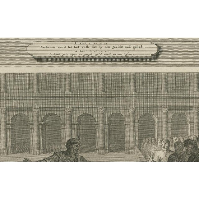 Pieter Mortier, Angel Appears to Zechariah and Zechariah Struck Mute, 1700, Paper For Sale - Image 3 of 10