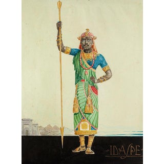 Mario Molinari, Idaspe, 1920s, Watercolor Drawing on Cardboard For Sale